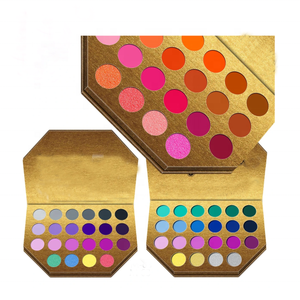 Palette <span class=keywords><strong>d</strong></span>'ombres à paupières en carton OEM ODM personnalisée, brun, violet, <span class=keywords><strong>vert</strong></span>, mat, scintillant, poudre pressée pigmentée, ombre à paupières métallisée - Product Image 1