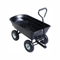 Côtés Heavy Duty 4 Roues En Acier Utilitaire Extérieur Chariot Outil Chariot Cour Jardin Maille Chariot Wagon Pliant Wagon