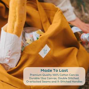 ถุงผ้าแคนวาสออร์แกนิคขนาด 12 ออนซ์ พิมพ์ลายตามสั่ง ยั่งยืน เป็นมิตรกับสิ่งแวดล้อม รีไซเคิลได้ ใช้ซ้ำได้ พร้อมลายตัวอักษรและโลโก้แบรนด์ - Product Image 5