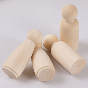 Figurine en bois 75mm, couleur naturelle, jouet créatif à peindre pour enfants, jouets de dessin - Product Image 3