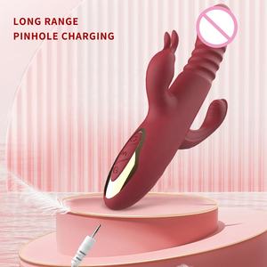 Vibrateur culotte en silicone haute vitesse <span class=keywords><strong>à</strong></span> 12 fréquences <span class=keywords><strong>pour</strong></span> femmes, stimulateur clitoridien et point G, godemiché télescopique type lapin - Product Image 1