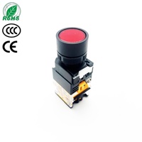 Interrupteur à bouton-poussoir lumineux momentané LAY50-22C-11D, cadre plat noir 22 mm, LED 6V 12V 24V 36V 48V 110V 127V 220V 380V