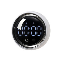 Timer Digital Magnetik Pintar dengan Pengaktifan Suara, Dial Putar Bulat, Jam Alarm untuk Disiplin Diri Siswa, Pengingat Memasak di Dapur