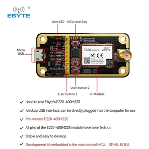 ชุดพัฒนาและประเมินผลโมดูล Lora ไร้สาย Ebyte ODM E220-400MBL-01 พร้อมอินเทอร์เฟซ USB llcc68 - Product Image 3