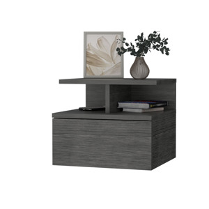 Augusta <b>Floating</b> Nightstand 2-Tier <b>Shelf</b> 1-<b>Drawer</b> Wall Mounted Bedside Storage - Product Image 6
