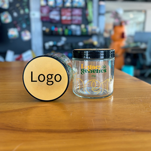 Nhà Máy Biểu Tượng Tùy Chỉnh Sticker Rõ Ràng Vòng Hoa Lưu Trữ Jar Con Bằng Chứng Nắp Các Loại Thảo Mộc Bao Bì Jar 3Oz 4Oz Thủy Tinh Doja Jar Với Nắp - Product Image 1