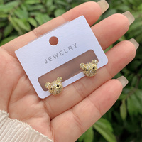 Nouvelles dames à la mode cuivre plaqué or 18 carats diamant intégré Animal anneau Style boucles d'oreilles multi-style cadeau pour un usage quotidien