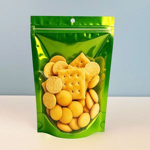 Yeni ürünler lamine siyah altın mavi kırmızı renkli gıda yuvarlak delik şeker aperatifler fermuar mühürlü çanta ile dik duran poşetler torba - Product Image 4