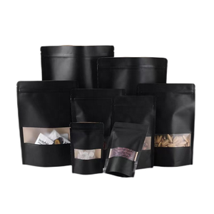 Matt đen đứng túi PE nhựa Zip khóa <span class=keywords><strong>doypack</strong></span> cửa sổ rõ ràng cho bao bì thực phẩm tùy chỉnh sẵn sàng tàu <span class=keywords><strong>Kraft</strong></span> túi giấy - Product Image 3