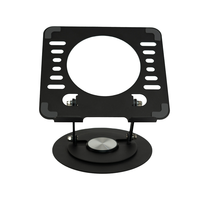 Support pour ordinateur portable en métal pliable rotatif à 360 degrés avec hauteur réglable, rehausseur pivotant stable et rotatif pour ordinateurs portables de moins de 17 pouces