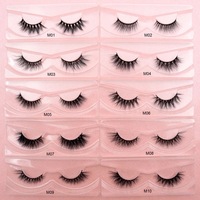 Faux cils 3d en vison, fait à la main, Style libre, yeux d'angle, demi-Type, vente en gros