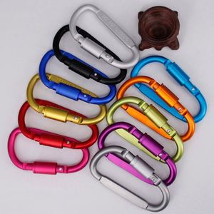 Custom LOGO Outdoor Camping Hammock Aluminum Alloy Strong D <b>Ring</b> Locking Screw Gate Carabiner <b>Clip</b> - Product Image 5