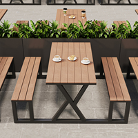 Vente en gros Ensemble de tables et de chaises de restaurant commercial en plein air Bancs de parc et de jardin Table de centre commercial avec banc
