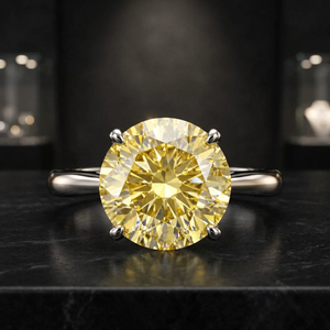 Bague Vintage en Moissanite Jaune 2 carats pour Femme, Or Massif 18K 14K, Argent 925, Sertie à Griffes, pour Fiançailles, Mariage, Fête - Product Image 2
