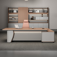 Bureau de direction ergonomique moderne en chêne de qualité supérieure, modulaire, écologique, autoportant, pour bureau à domicile, avec tiroir supérieur en PVC pour dossiers