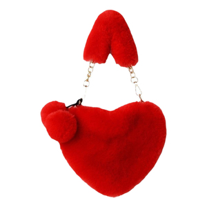 Hot Sales Wholesale Cute Red Heart Plush Handbag for Girls With Chain Strap OEM/ODM Crossbody <b>Bag</b> Handbags - Product Image 6