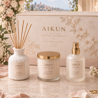 Diffuseur de parfum en rotin naturel AIKUN avec bâtonnets, emballage personnalisé à marque privée, parfum longue durée, idéal pour les cadeaux de mariage