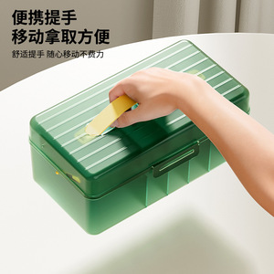 Cable <b>Storage</b> <b>Box</b> Rectangle Transparent Green Flip Top Desktop Organizer For Charging Cables Earphones Dustproof <b>Drawer</b> - Product Image 3