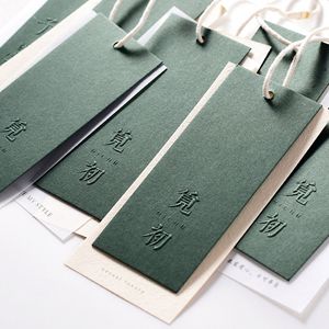 High-quality embossed clothing labels, custom luxury cotton paper embossed clothing labels, product tags, hang tags, free <b>string</b> - Product Image 6