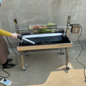 Asador <span class=keywords><strong>de</strong></span> Acero Inoxidable para <span class=keywords><strong>Cerdo</strong></span>, Pincho para Barbacoa <span class=keywords><strong>de</strong></span> Carbón - Product Image 2
