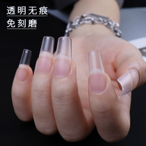 Nouvelles Faux Ongles Complètes à Coller Style 2023 en ABS Givré Doux, Sans Trace, Forme Amande, Transparents pour DIY Ongles - Product Image 2