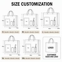 Sac fourre-tout pliable non tissé de taille moyenne, réutilisable, écologique et recyclable, avec logo personnalisé imprimé, pour les courses et la couture