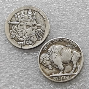 Koin Buffalo Hobo Amerika Serikat yang Berbeda, Koin Peringatan Bergaya Antik, Hadiah, Dekorasi Rumah - Product Image 1