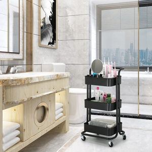 Chariot à outils pour salon de beauté Chariot à 3 niveaux Chariot Organisateur Stable Spa Cuisine Étagère de rangement amovible avec roues roulantes - Product Image 1
