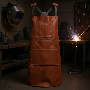 Delantal de soldadura de cuero resistente, resistente al calor, para soldar y suministros de soldadura, talla única - Product Image 2