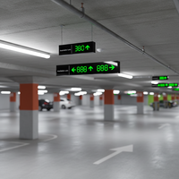 Système de guidage de stationnement EBO-TECH IA3U-1 pour empileur de voitures en acier multi-étages à sens unique avec affichage de comptage au niveau du sol et ultrasons extérieurs