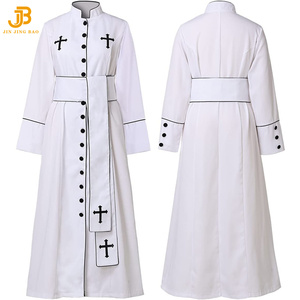 <span class=keywords><strong>Prêtre</strong></span> Robe Église Clergé Costume avec col montant <span class=keywords><strong>soutane</strong></span> romaine Vêtements imprimés pour pasteur - Product Image 3