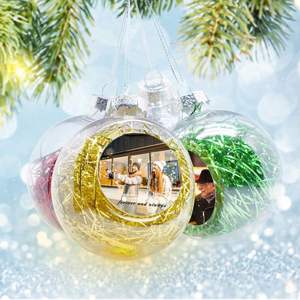 Bola de Navidad de Plástico Personalizada para Sublimación, Multicolor, 5 cm, Adornos de Decoración para el Hogar - Product Image 1