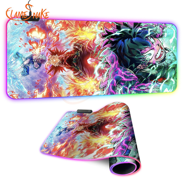 FLAME SNAKE Cartoon Series Anime Printed XXL RGB Mousepad Customized Gaming Desk Mats in Stock