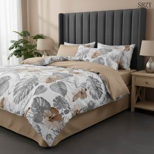 Juego de Edredón Moderno a Cuadros 100% Algodón con Fundas de Almohada, Ropa de Cama Suave para el Hogar, Juego de Funda Nórdica - Product Image 6