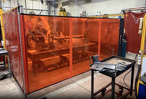 블루 비닐 용접 안전 커튼/용접 로봇 작업장 용 휴대용 용접 스크린 0.5mm - Product Image 3