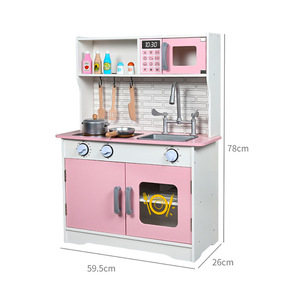 Jouets de <span class=keywords><strong>cuisine</strong></span> en bois pour enfants, <span class=keywords><strong>grande</strong></span> <span class=keywords><strong>taille</strong></span>, ensemble de <span class=keywords><strong>cuisine</strong></span> en bois à faire semblant de cuisiner en quatre pièces - Product Image 3