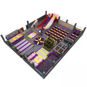 Set de Parque de Trampolines de Franquicia Pokiddo con Colchonetas de Aire, Red de Seguridad y Circuito Ninja Warrior - Experiencia Divertida y Segura en un Parque de Trampolines - Product Image 1