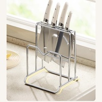 Support de comptoir multifonction en acier inoxydable pour couvercles de casseroles, planches à découper et couteaux de cuisine