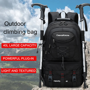 Mochila deportiva de viaje al aire libre de <span class=keywords><strong>40L</strong></span>, impermeable, ligera, para senderismo, Mochila deportiva, bolsa de ciclismo, mochila escolar con USB