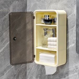 Hinayana Wall Mounted Storage Box Rectangular Translucent Gray Durable Space Saving Bathroom Shelves - Product Image 3