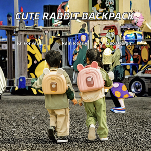 Mochila Escolar Impermeable con Diseño 3D Geométrico de Conejo Eva, Personalizada, Única y Linda, para Niños Menores de 21L - Product Image 2