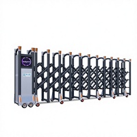 Porte coulissante électrique télescopique Hengbo au design minimaliste moderne pour usine, école, communauté, avec télécommande automatique sans rail