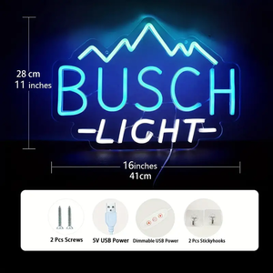 Enseigne néon Busch Light - Enseigne néon LED Busch personnalisée pour bar, pub et cadeau de fête - Enseigne néon lumineuse et durable - Product Image 2
