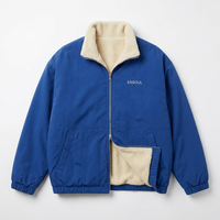 Veste réversible personnalisée pour homme en nylon 400G avec doublure polaire thermique pour streetwear à marque privée, veste d'extérieur avec logo brodé
