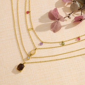 Collier à breloques en zircon cubique coloré, vente chaude, pendentif en pierre précieuse inaltérable pour <span class=keywords><strong>femme</strong></span>, idéal pour <span class=keywords><strong>l</strong></span>'été - Product Image 3