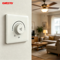 Prises murales et interrupteurs ONESTO Série S7, norme BG, prise double avec interrupteur 13A, variateurs de lumière, interrupteur de commande de ventilateur