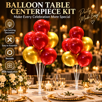 Kit de décoration de table en gros avec colonne de ballons confettis rouges et dorés en latex pour le Nouvel An, les anniversaires et les mariages