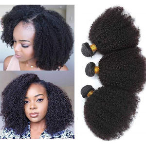 Afro Kinky Curly Remy Hair Bundles Cortina <span class=keywords><strong>de</strong></span> cabello brasileño <span class=keywords><strong>Extensiones</strong></span> <span class=keywords><strong>de</strong></span> cabello humano <span class=keywords><strong>de</strong></span> alta calidad - Product Image 2