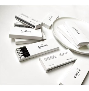 Boîte <span class=keywords><strong>d</strong></span>'<span class=keywords><strong>allumettes</strong></span> en carton rouge personnalisée avec des <span class=keywords><strong>allumettes</strong></span> en bois - Utilisation pour mariage, sécurité, écologique et recyclable - Product Image 5
