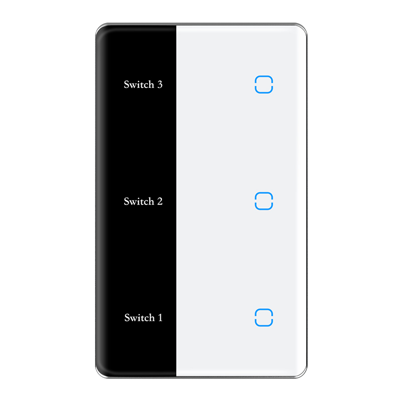 Interruptor de pantalla LED de 3 grupos - Vertical Blanco